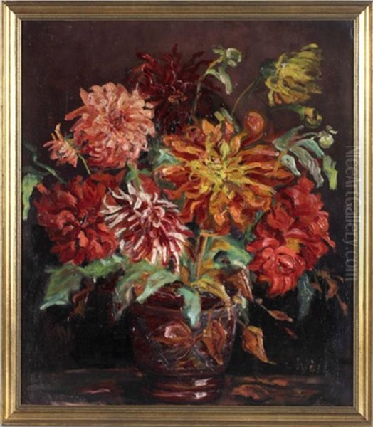 Blumen In Vase Oil Painting by Otto Weil