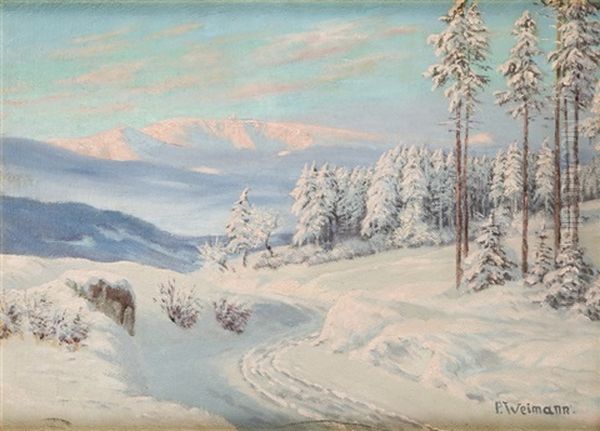 Widok Na Sniezke Oil Painting by Paul Weimann