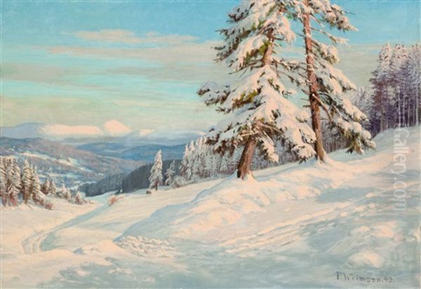 Widok Na Sniezke Oil Painting by Paul Weimann