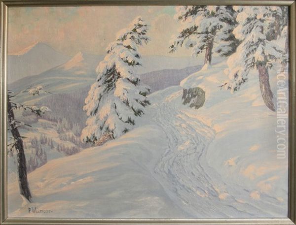 Winterlandschaft Oil Painting by Paul Weimann