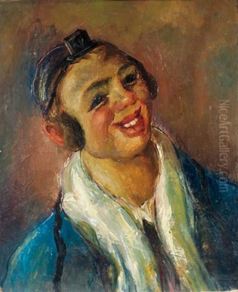 Portrait Of A Jewish Boy Oil Painting by Abraham Weinbaum