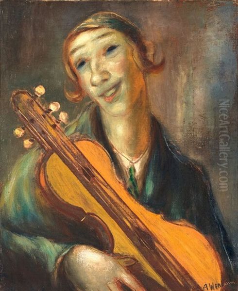 Musicien Oil Painting by Abraham Weinbaum