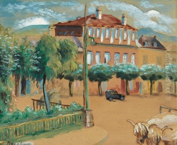 Place De Village Oil Painting by Albert Weinbaum