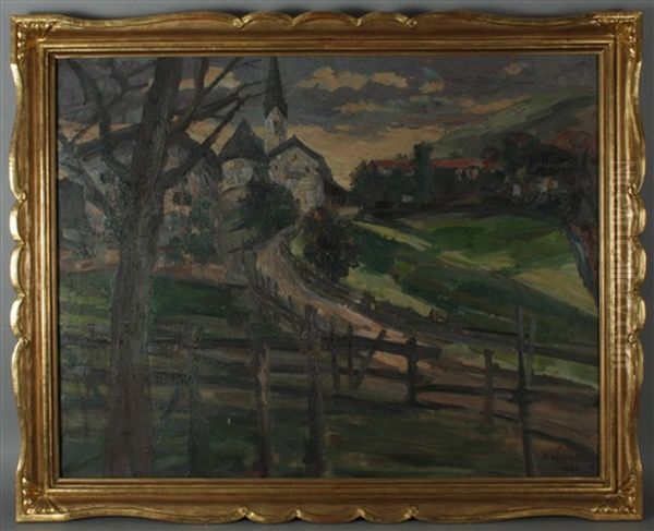 Dorflandschaft Oil Painting by Anton Weinberger