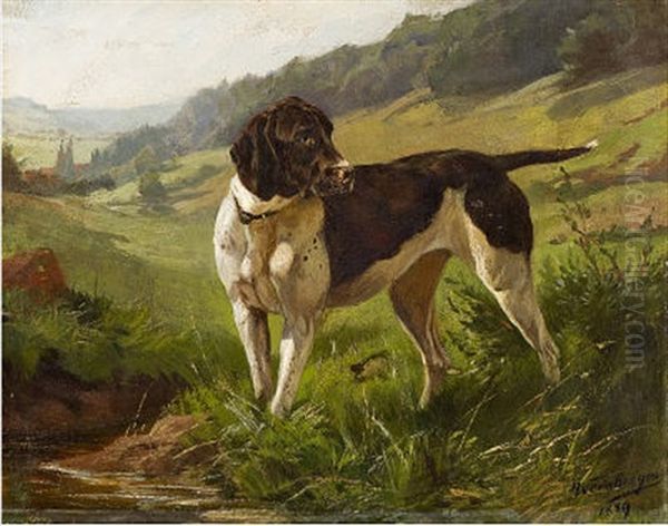 Jagdhund Oil Painting by Anton Weinberger