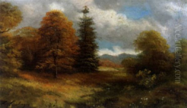 Herbstliche Waldlandschaft Oil Painting by Anton Weinberger