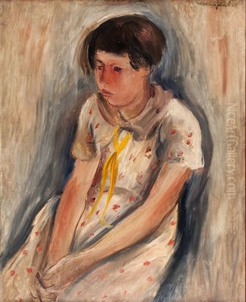 Girl On A Chair Oil Painting by Joachim Weingart