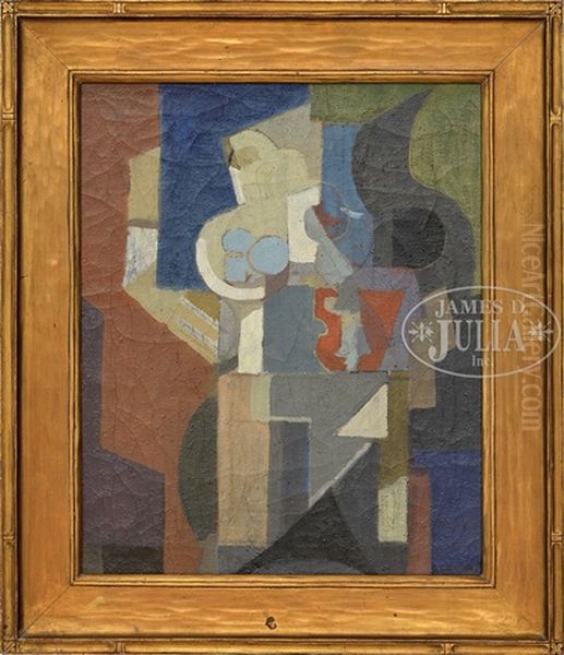 Untitled Cubist Composition Oil Painting by Agnes Weinrich