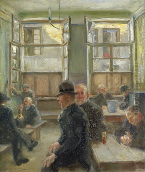 In Der Wartehalle Oil Painting by Friedrich August Weinzheimer