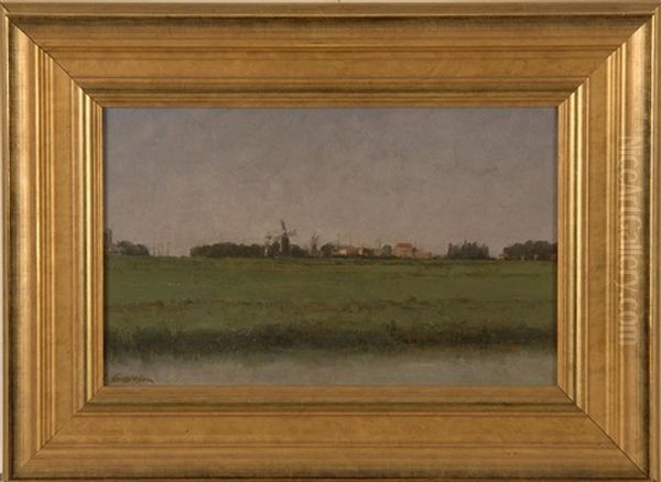 Dutch Landscape Oil Painting by John Ferguson Weir