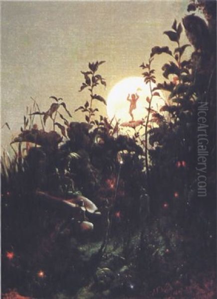 A Midsummer's Night Dream Oil Painting by John Ferguson Weir