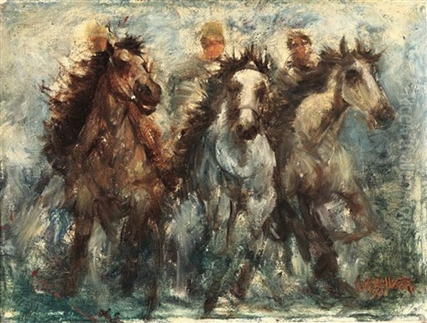 Gran Prix Oil Painting by Julian Alden Weir