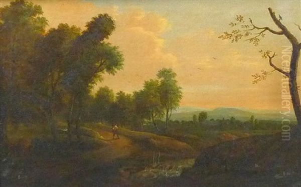 Einsamer Wanderer Oil Painting by Franz Edmund Weirotter