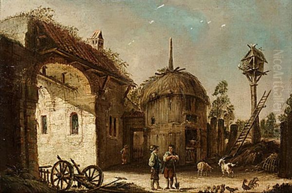 Bondgard Oil Painting by Franz Edmund Weirotter