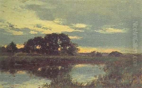 Abendliche Moorlandschaft Oil Painting by Joseph Emanuel Weiser