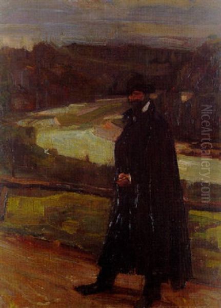 Mann Im Isartal Oil Painting by Albert Weisgerber