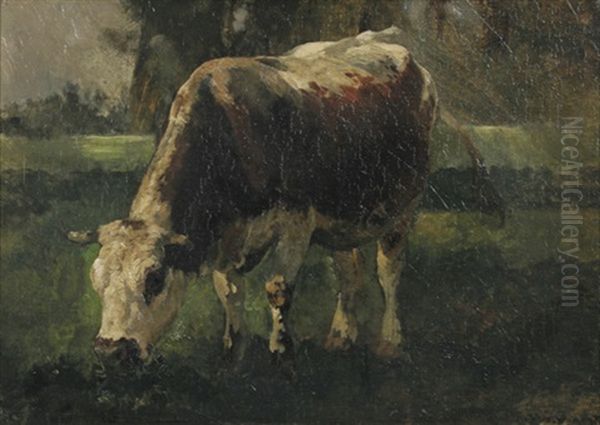 Grasende Kuh Oil Painting by Victor Weishaupt