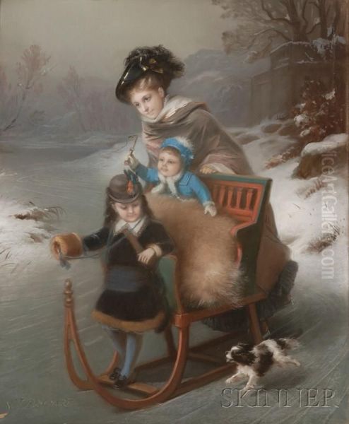 Pair Of Pastel
Genre Scenes Of Summer And Winter Amusement by Constant Joseph Brochart