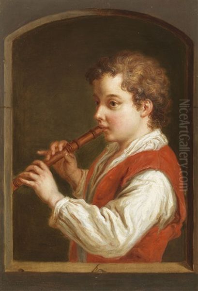 Der Kleine Flotenspieler Oil Painting by Bartholomaus Ignaz Weiss