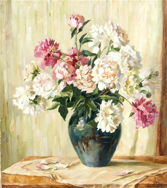 Blumenstilleben Mit Pfingstrosen Oil Painting by Emil Rudolf Weiss