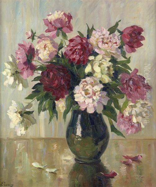 Blumenstilleben Mit Pfingstrosen Oil Painting by Emil Rudolf Weiss