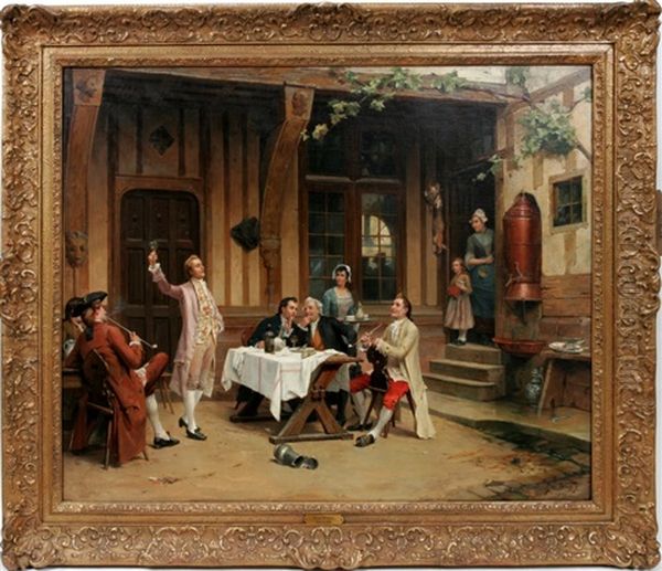 The Toast Oil Painting by Emile Georges (Geo) Weiss