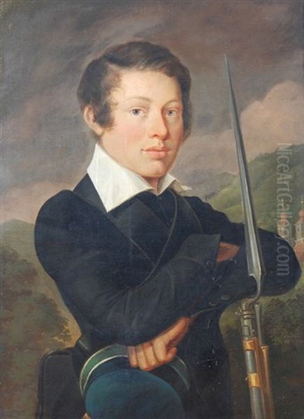 Portrait Von Carl Jos. Meyer, Geb. 1821, In Hof Lichtensteig Oil Painting by Johannes Weiss