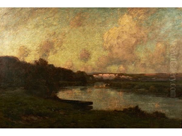 River Landscape At Amberley, Near Arundel Oil Painting by Jose Weiss