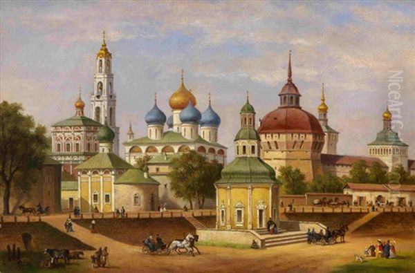 View Of The Trinity Lavra Of St. Sergius Oil Painting by Joseph Andreas Weiss