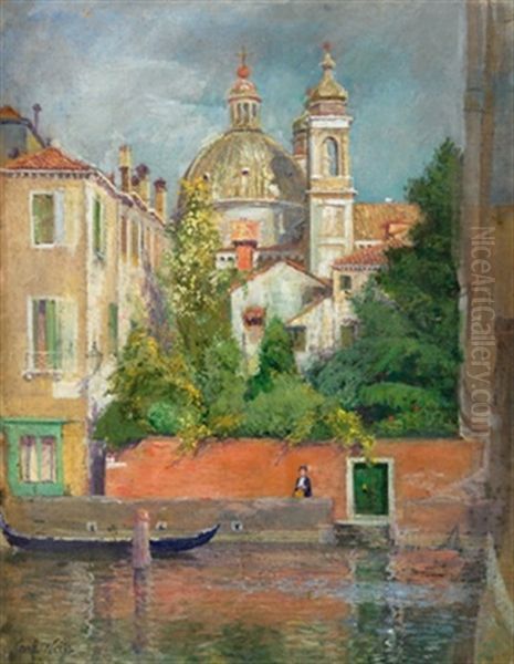 Ein Kanal In Venedig Oil Painting by Karl Weiss