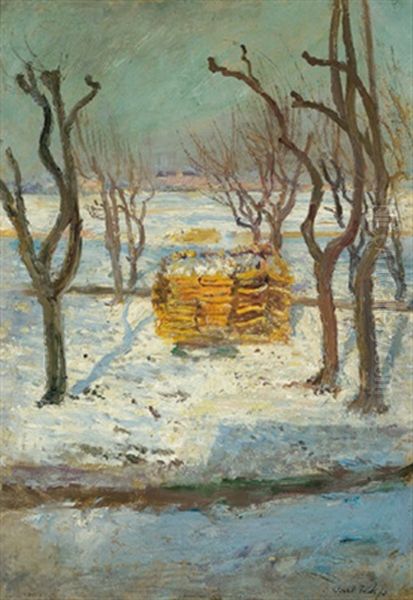 Winterlandschaft Oil Painting by Karl Weiss