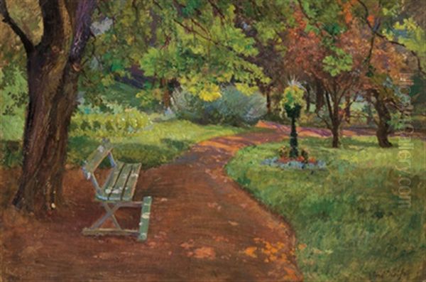 Gartenallee Oil Painting by Karl Weiss