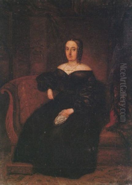 Retrato De Dona Juana De Posada Y Lopez Cabrejas, Esposa De Don Juan Pablo Perez-caballero Y Soria by Maria Del Rosario Weiss