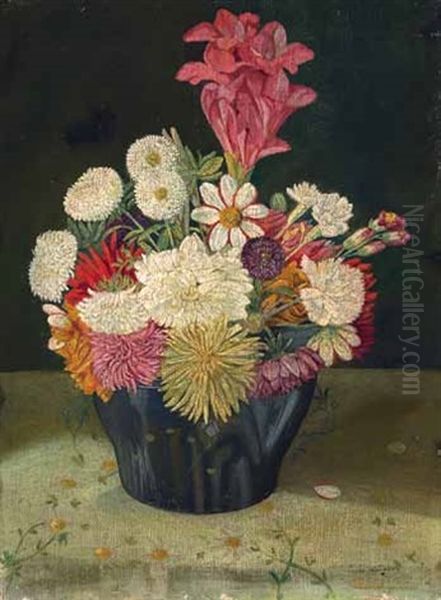 Blumenstillleben Oil Painting by Oskar Weiss