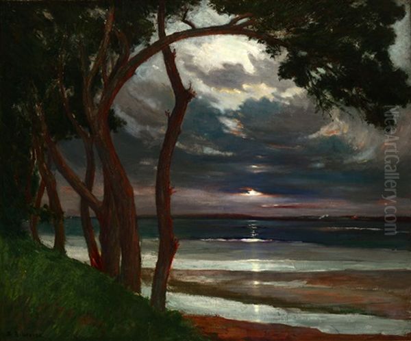 Carmel Beach At Sunset Oil Painting by Samuel A. Weiss