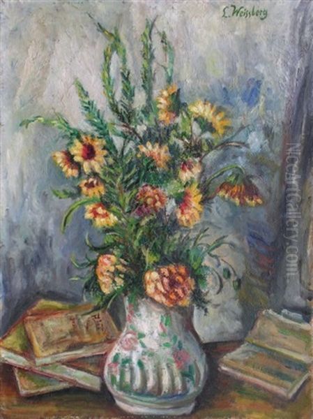 Nature Morte Aux Tournesols Oil Painting by Leon Weissberg