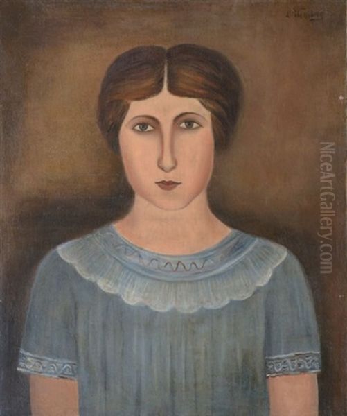 Portrait De Sarah Oil Painting by Leon Weissberg