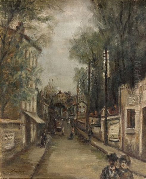 Une Rue A Cachan Oil Painting by Leon Weissberg