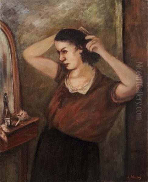 Femme A La Coiffeuse Oil Painting by Leon Weissberg