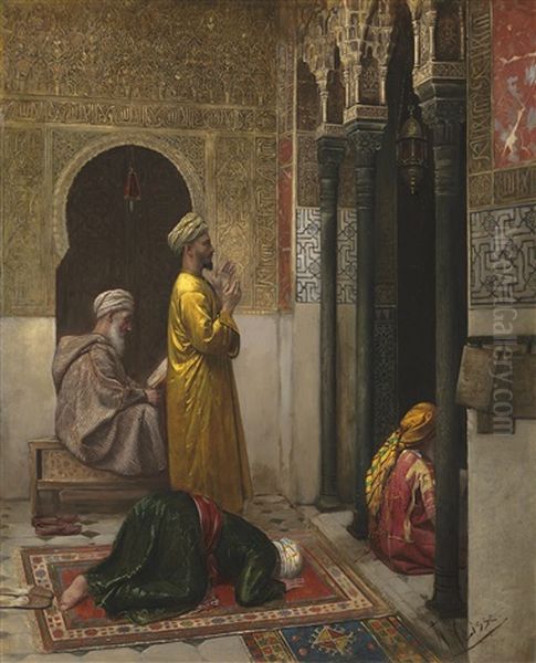 A Moment Of Prayer Oil Painting by Rudolf Weisse