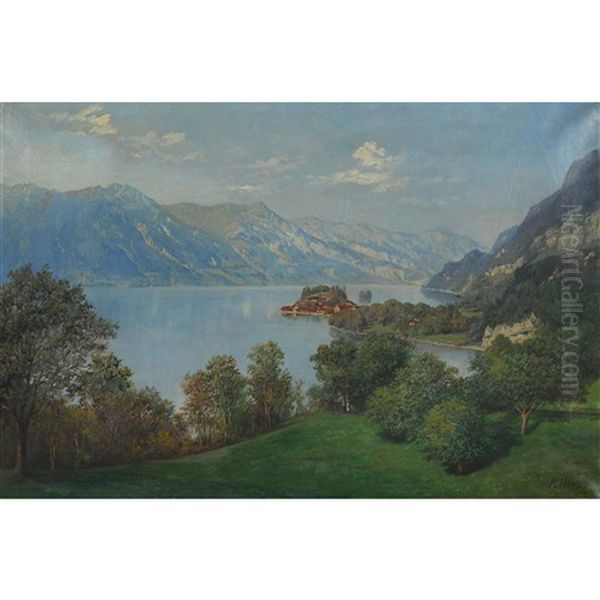 Iseltwald Am Brienzersee Oil Painting by Rudolf Johann Weisse