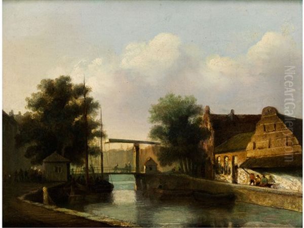 Stadtansicht Von Vlaardingen (?) Oil Painting by Jan Weissenbruch