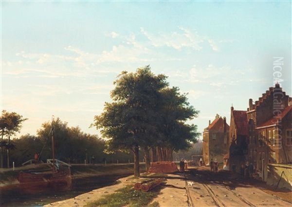 Langs Het Kanaal Oil Painting by Jan Weissenbruch