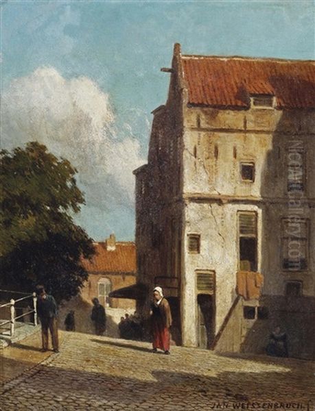 A Street In Delft Oil Painting by Jan Weissenbruch