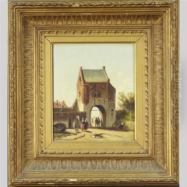 Oude Stadspoort (old City Gate) Oil Painting by Jan Weissenbruch