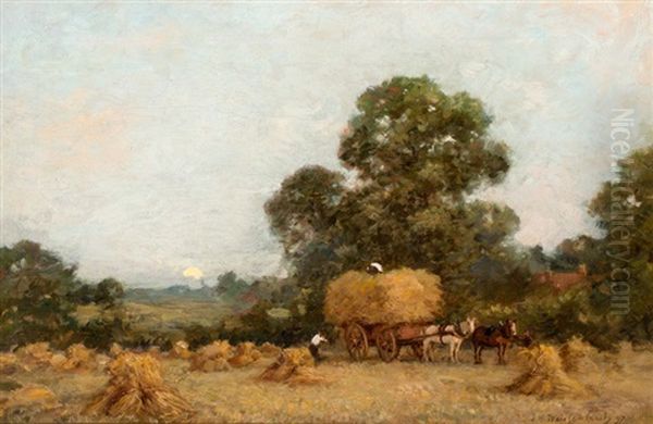 Het Opladen Van Het Hooi Oil Painting by Jan Hendrik Weissenbruch