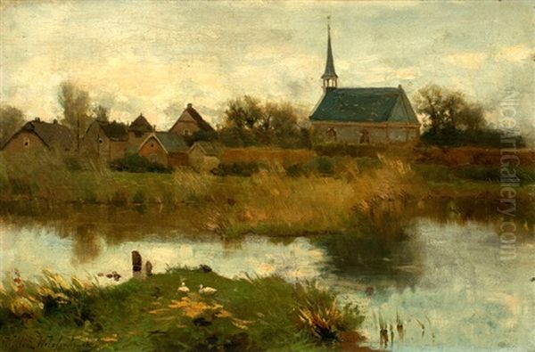 Kerkje Te Noorden Oil Painting by Willem Johannes Weissenbruch