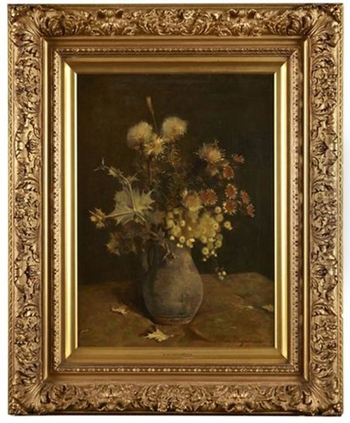 A Still Life Of Autumn Flowers Oil Painting by Willem Johannes Weissenbruch