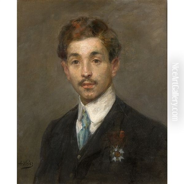 Portrait De Jeune Homme A La Legion D'honneur Oil Painting by Adolphe Weisz