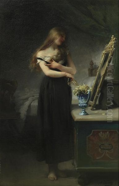 The Bedroom Mirror Oil Painting by Adolphe Weisz